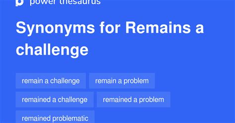 remains a challenge synonym